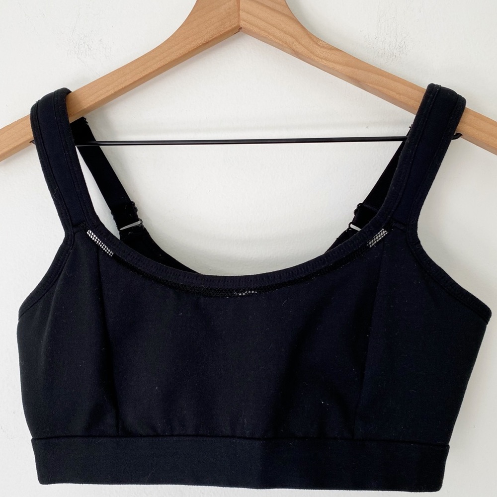 Black Fabletics sports bra workout top